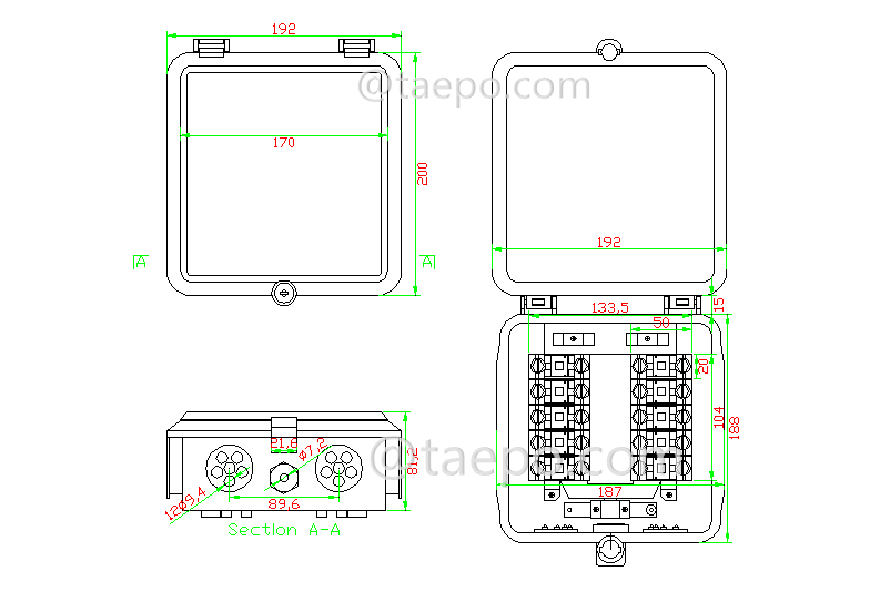 Schematic Diagrams for Outdoor 10 pairs distribution point box