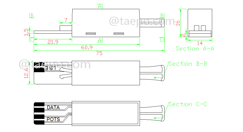 Schematic Diagrams for Telephone MDF ADSL splitter