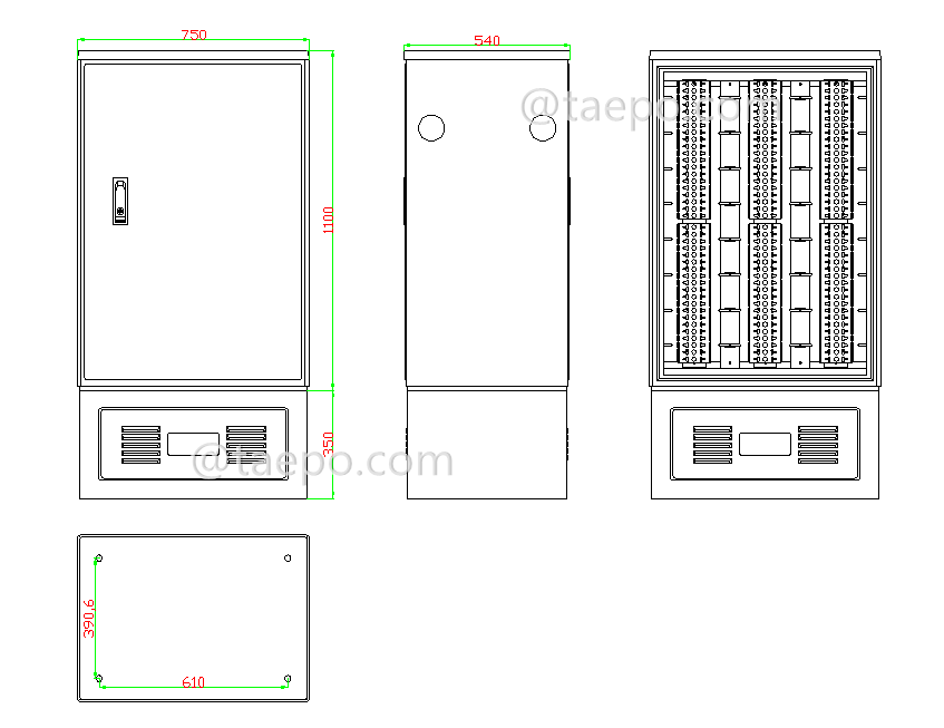 Schematic Diagrams for 2400 pairs SMC telecom street cross connection cabinet