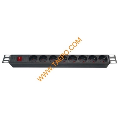 German DIN49440 standard 16A 250VAC 8 ways PDU with switch