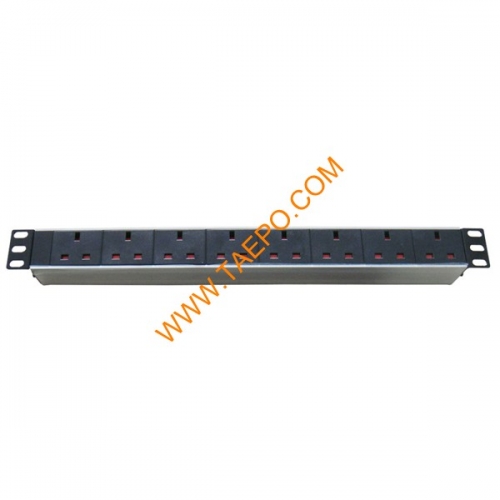 UK BS1363 standard 13A 250VAC 8 ways 1U PDU