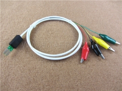 Test plug to alligator clip 4 pole HW test cord