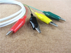 Test plug to alligator clip 4 pole HW test cord
