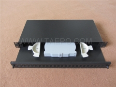 19 inch 1U 24 port Rack mounted ODF Optical Distribution Frame with SC fiber optic adapters