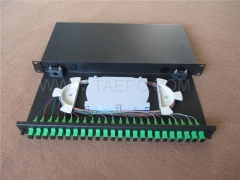 19 inch 1U 24 port Rack mounted ODF Optical Distribution Frame with SC fiber optic adapters