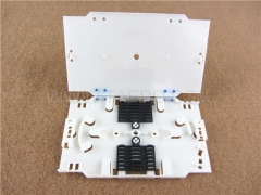 Plastic hinge between base and cover for TP-3115 fiber optic splice tray