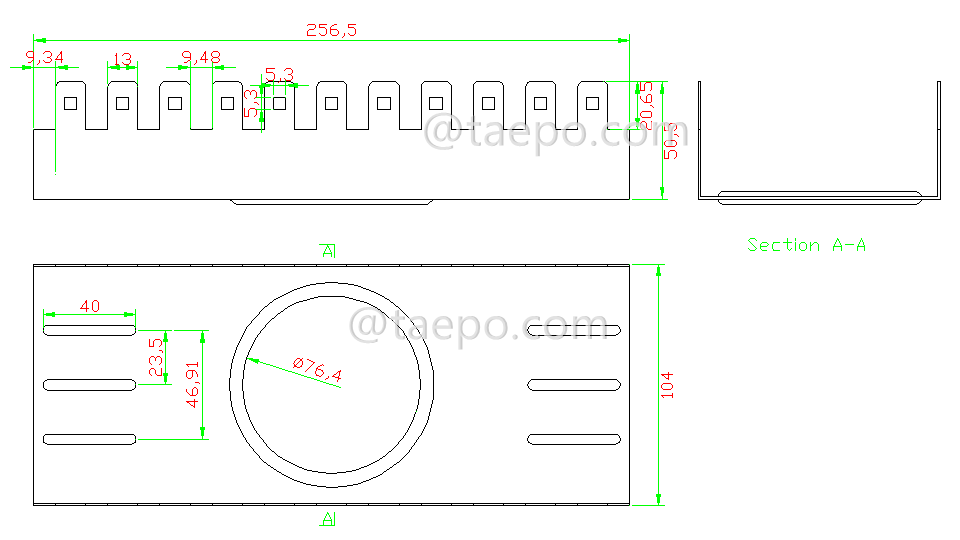 Schematic Diagrams for 10 pairs 11 ways LSA back mount frame with 2pcs brackets