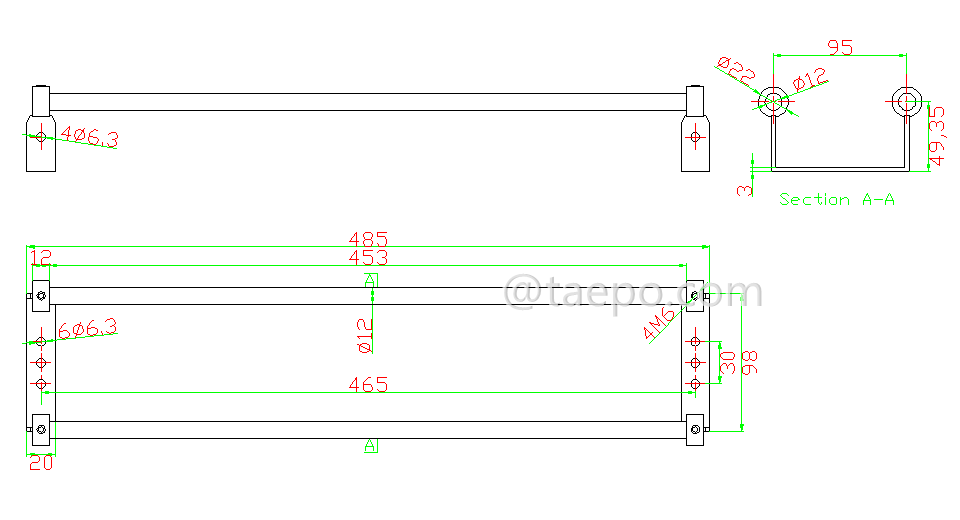 Diagrame for 10 pair krone profile back mount rod frame for krone 10 pair telephone