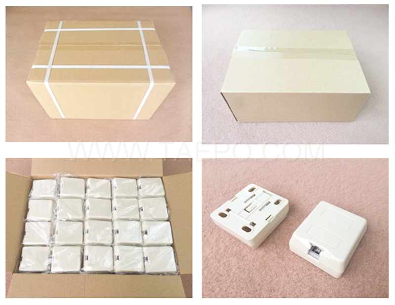 Packing picture for CAT3 2P2C jelly filled 1-port RJ11 telephone socket