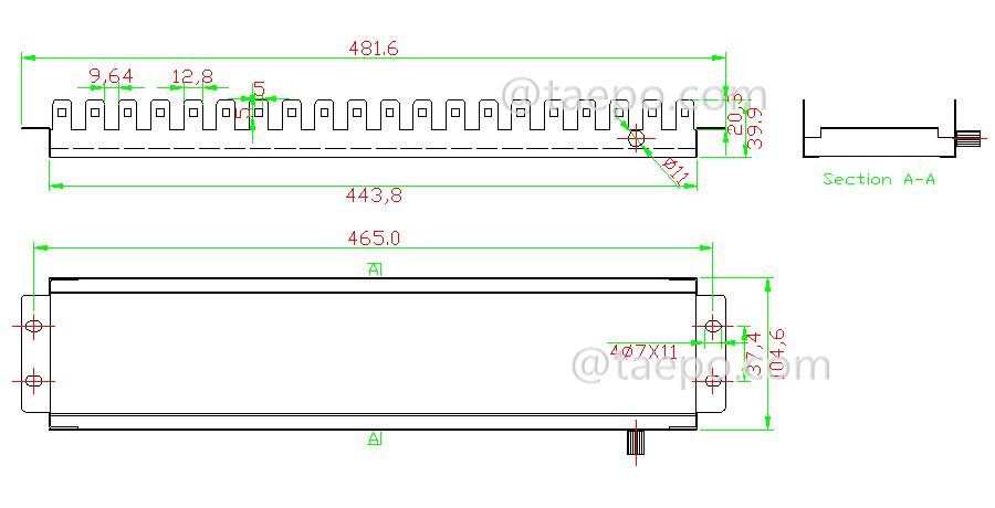 Schematic Diagrams for 20 ways 10 pairs Krone rack mounting frame