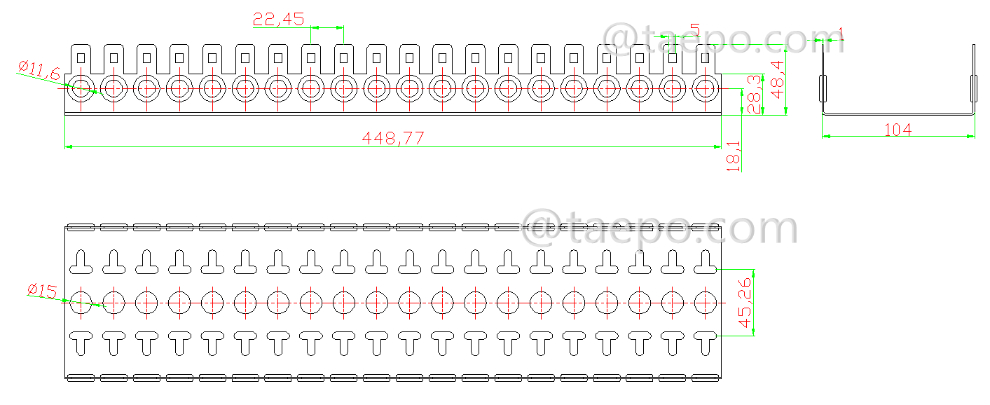 Diagram for 10 pairs 20 ways krone back mount frame