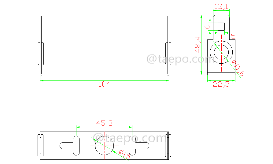 Diagram for 10 pairs LSA krone back mount frame 1 way for disconnection module