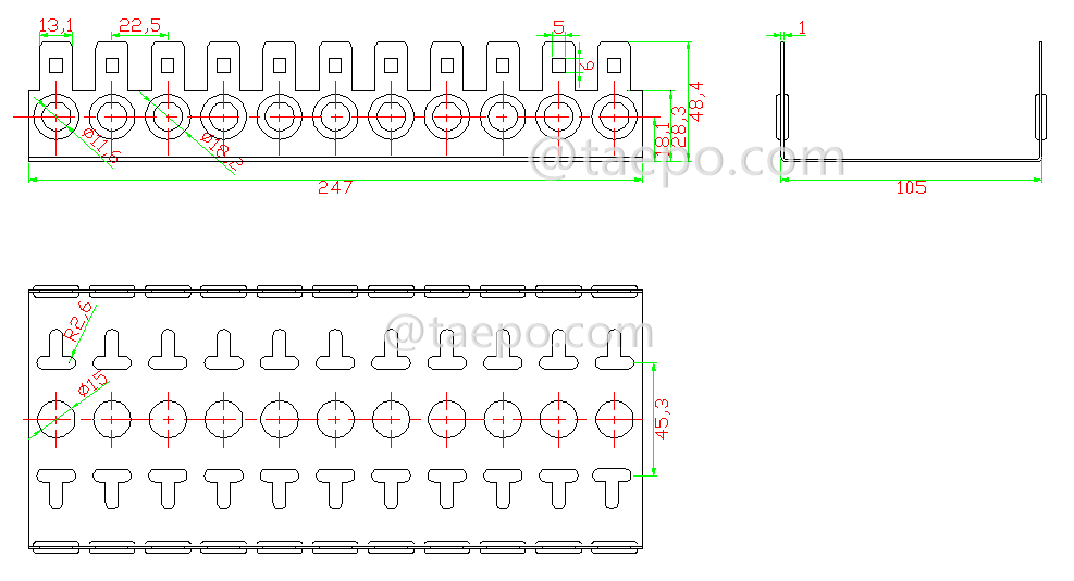 Diagram for 10 pair 11 ways LSA Krone back mount frame