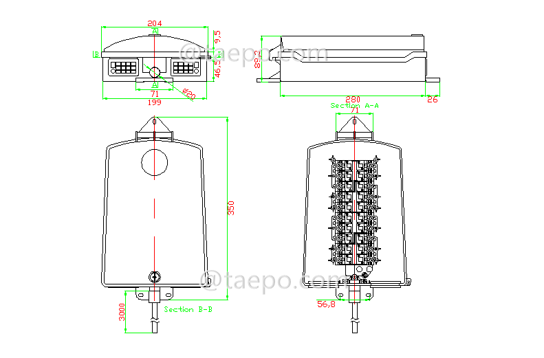 Schematic Diagrams for Outdoor 20 pairs STUB terminal box