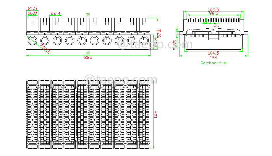 Schematic Diagrams for 100 pairs LSA disconnection terminal block