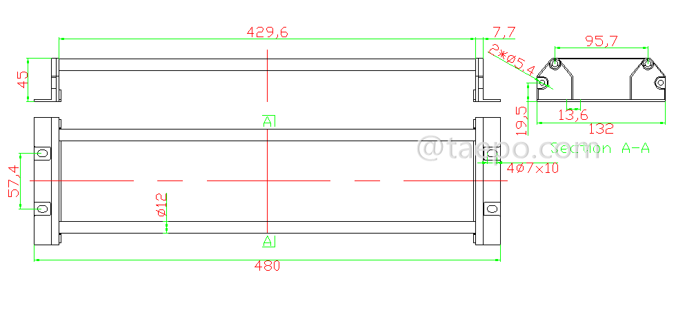 Diagram for 10 pair profile module rack for krone disconnection module