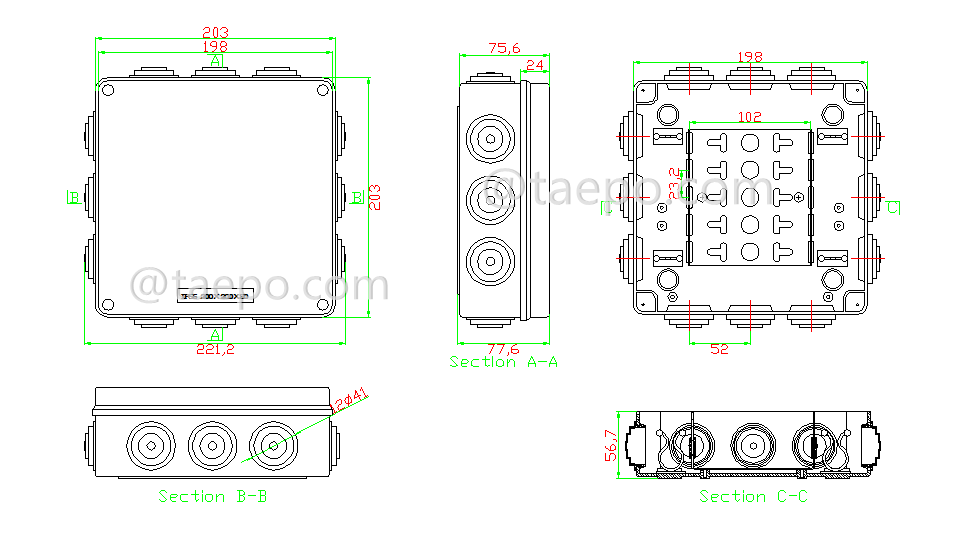 Schematic Diagrams for outdoor 50 pairs dp box