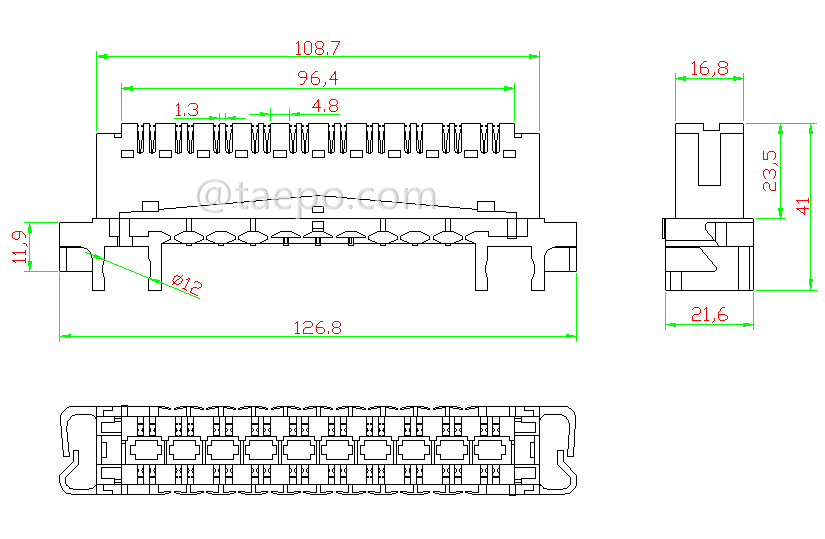 Diagram for Profile Cat5e highband Krone 10 pair disconnection module