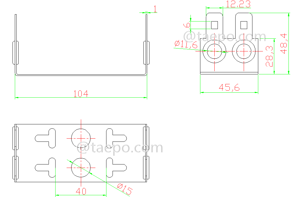 Diagram for 10 pairs 2 ways krone rack mount frame