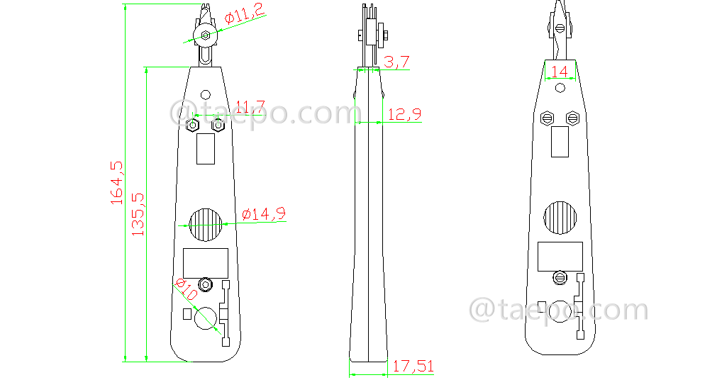 Schematic Diagrams for MDF disconnection block 71 insertion tool