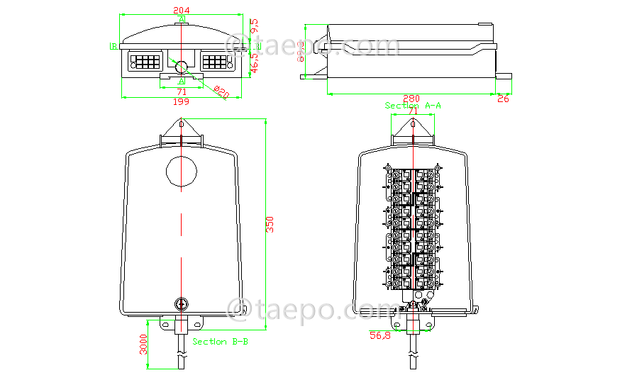 Schematic Diagrams for Outdoor 20 pairs STUB terminal box