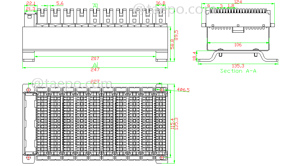 Schematic Diagrams for 100 pairs krone LSA plus connection module block