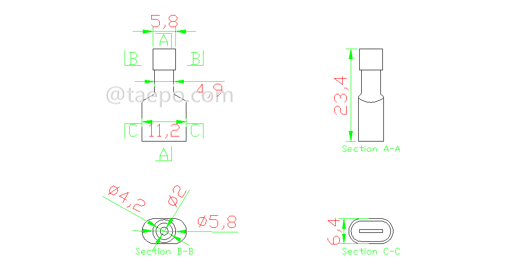 Schematic Diagrams for 1 wire red 951T nylon terminal 