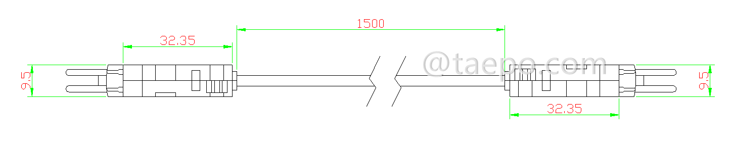 Schematic Diagrams for LSA test plug to LSA test plug 4-pole connection cord