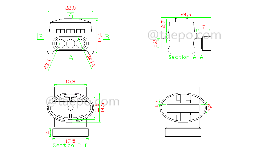 Schematic Diagrams for 3m 314 box self-stripping electrical connector 