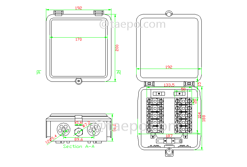 Schematic Diagrams for Outdoor 10 pairs distribution point box