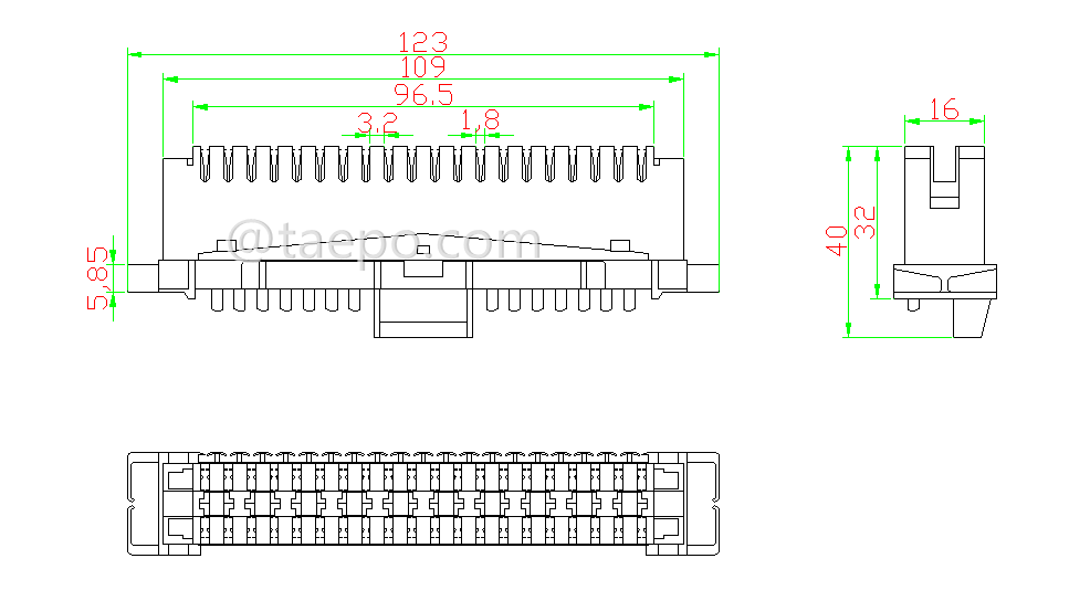 Diagram for 10 pair Krone LSA plus disconnection module