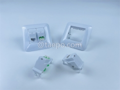 Sample Free LC APC duplex Fiber outlet and faceplate with 1-port keystone jack CAT6 UTP 8P8C from China Factory TAEPO for Sale