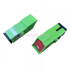 Singlemode simplex SC/APC fiber optic adapter with shutter