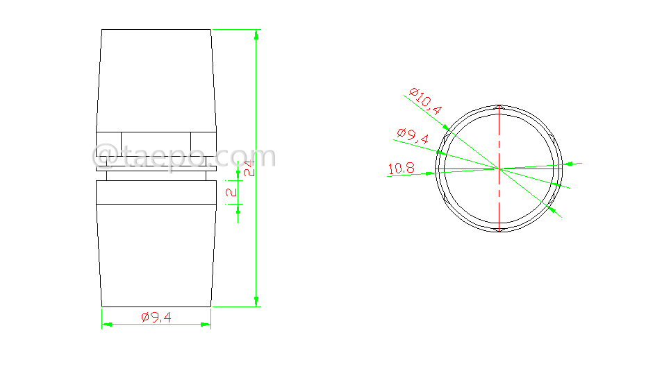 Schematic Diagrams for Singlemode simplex FC UPC small D Fiber optic coupler