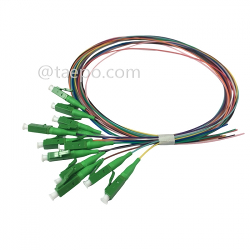 Single mode 12 fibers LC APC Fiber optic fanout pigtail