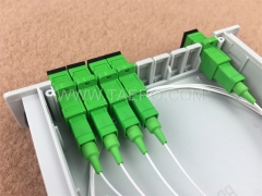 1x4 casette type SC APC Fiber optic PLC splitter