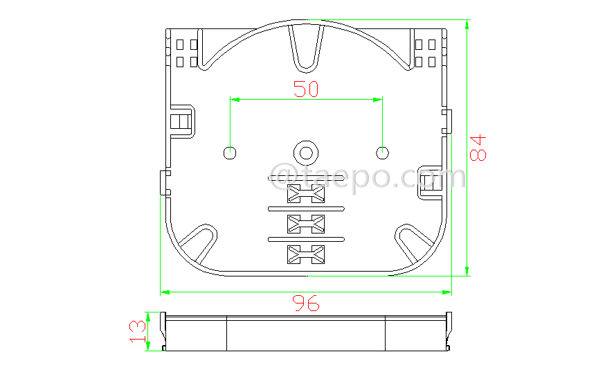 Schematic Diagrams for 6 fibers plastic Fiber splice tray