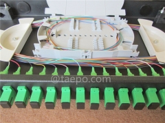 19 inch 1U 24 port Rack mounted ODF Optical Distribution Frame with SC fiber optic adapters