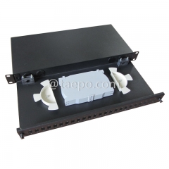 19 inch 1U 24 port Rack mounted ODF Optical Distribution Frame with SC fiber optic adapters