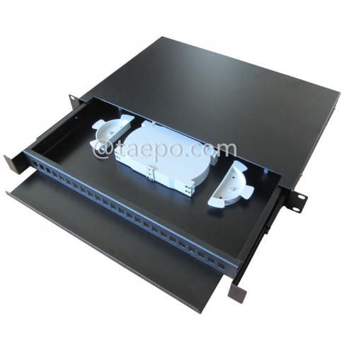 Rail sliding 1U 19 inch 24 fibers Rack mounted ODF from China Manufacturer TAEPO for Sale