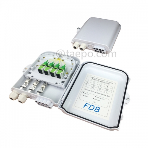 Plastic housing outdoor 8 fibers SC FDB Fiber optic distribution box with adapter