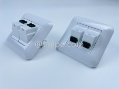 Telecom Parts Export Fiber optic wall outlet with SC APC duplex adapters