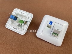 Sample Free Fiber optic wall outlet with LC APC adapter duplex and 1-port UK socket from China Factory TAEPO for Sale