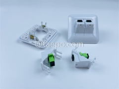 Telecom Parts Export Fiber optic wall outlet with SC APC duplex adapters