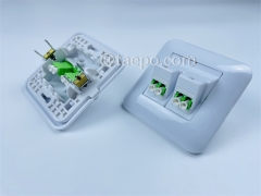 Sample Free Fiber optic wall outlet box with LC APC adapter 4 fibers from China Manufactory TAEPO for Sale
