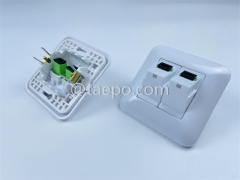 Telecom Parts Export Fiber optic wall outlet with SC APC duplex adapters