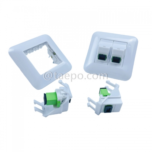 Telecom Parts Export Fiber optic wall outlet with SC APC duplex adapters