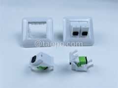 Telecom Parts Export Fiber optic wall outlet with SC APC duplex adapters