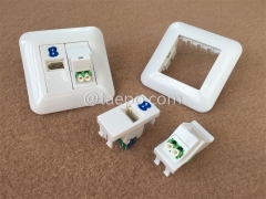 Sample Free Fiber optic wall outlet with LC APC adapter duplex and 1-port UK socket from China Factory TAEPO for Sale