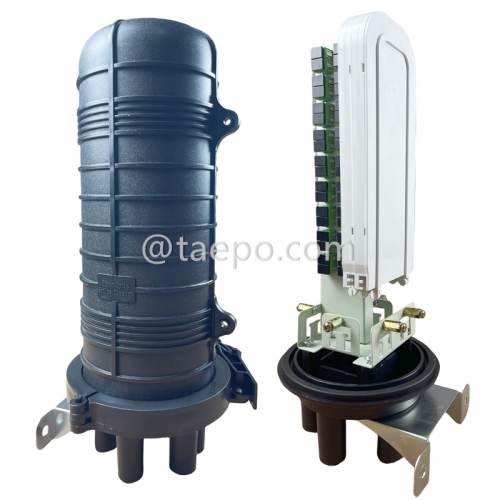 Hot Sale 36 fibers vertical type mechanical sealing 4+2 ports FOSC Fiber optic splice closure from China Manufacturer TAEPO for Sale
